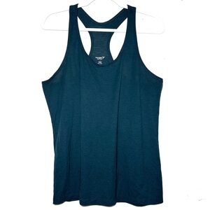 Old Navy Active Go-Dry Racerback Tank Top Dark Teal Heathered Large